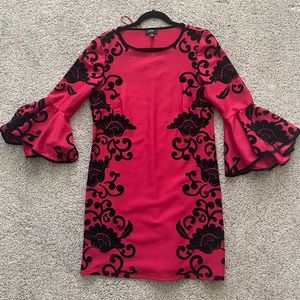 Red and Black Flower Dress